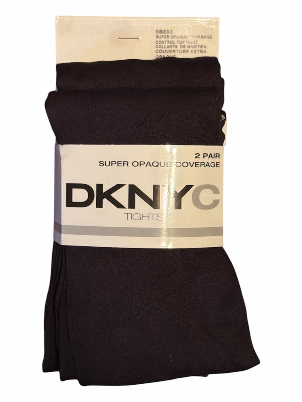 3/$30 DKNYC 2 pair super opaque coverage control top tights tall grande
